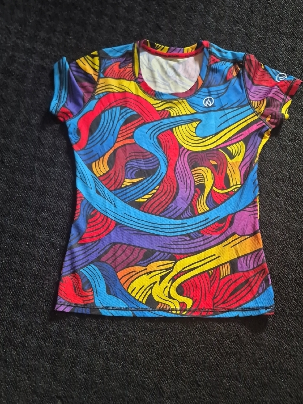 INKnBURN Multicolor Abstract Wave Short Sleeve Tee